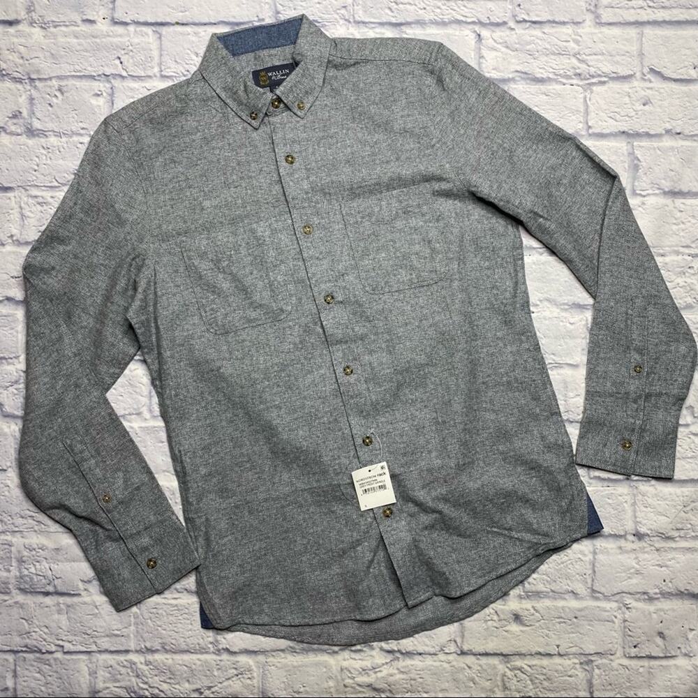 NEW Wallin & Bros Long Sleeve Button Down in Grey Frost Grindle
